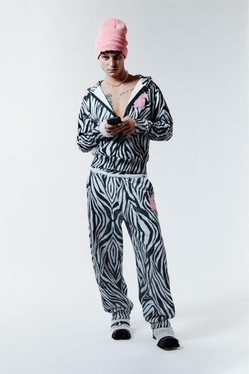 ZEBRA BITE SWEATPANTS - WHITE