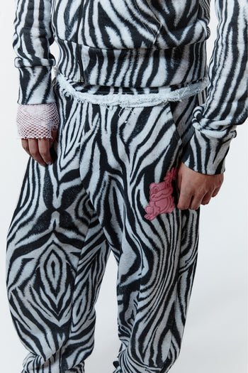 ZEBRA BITE SWEATPANTS - WHITE