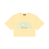 T-shirt crop Monella College - Giallo