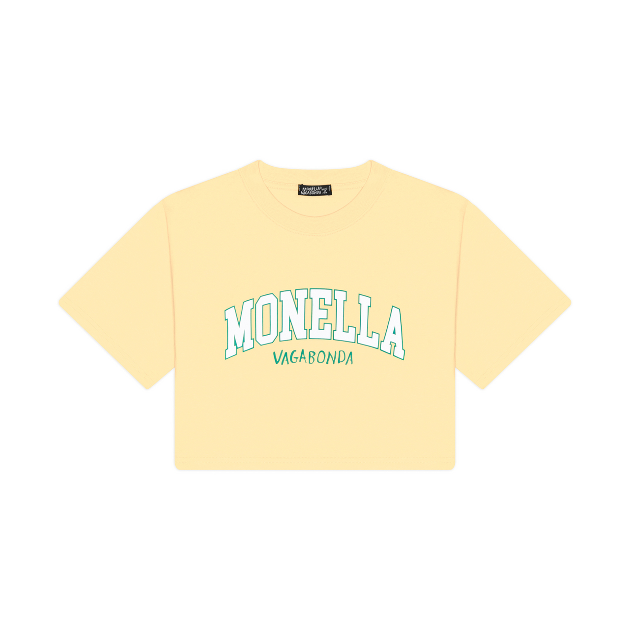 Monella College Crop T-Shirt - Yellow