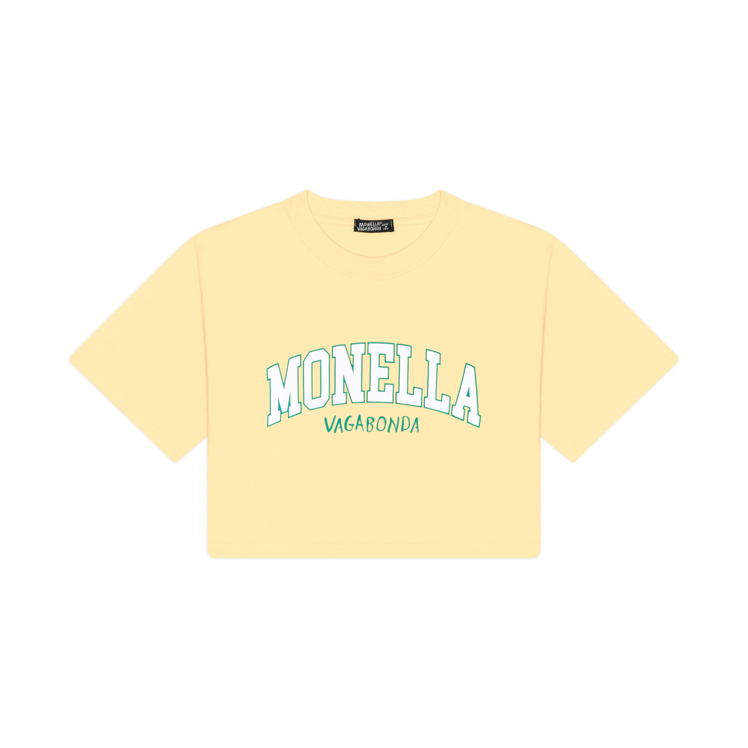 T-shirt crop Monella College - Giallo
