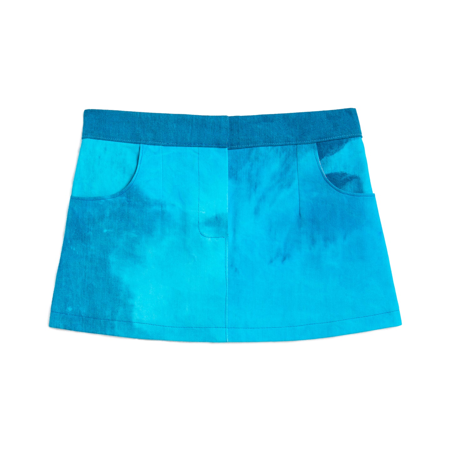 Denim washed blue skirt