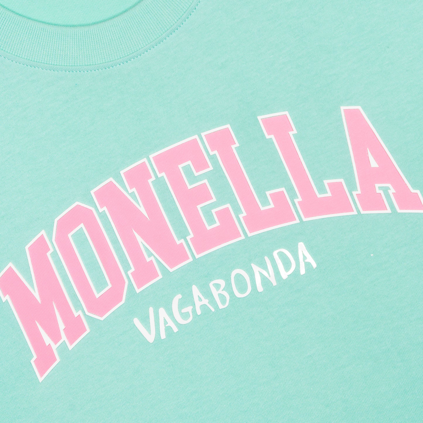 T-shirt crop Monella College - verde acqua