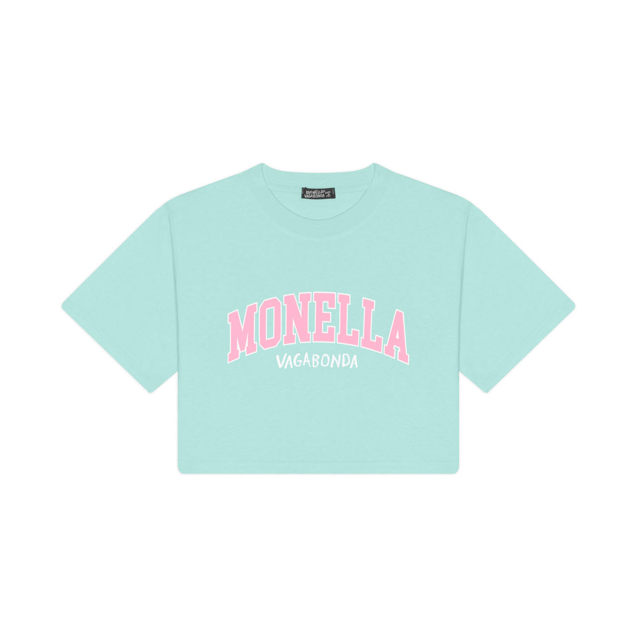 Monella College Crop T-Shirt - Aqua Green