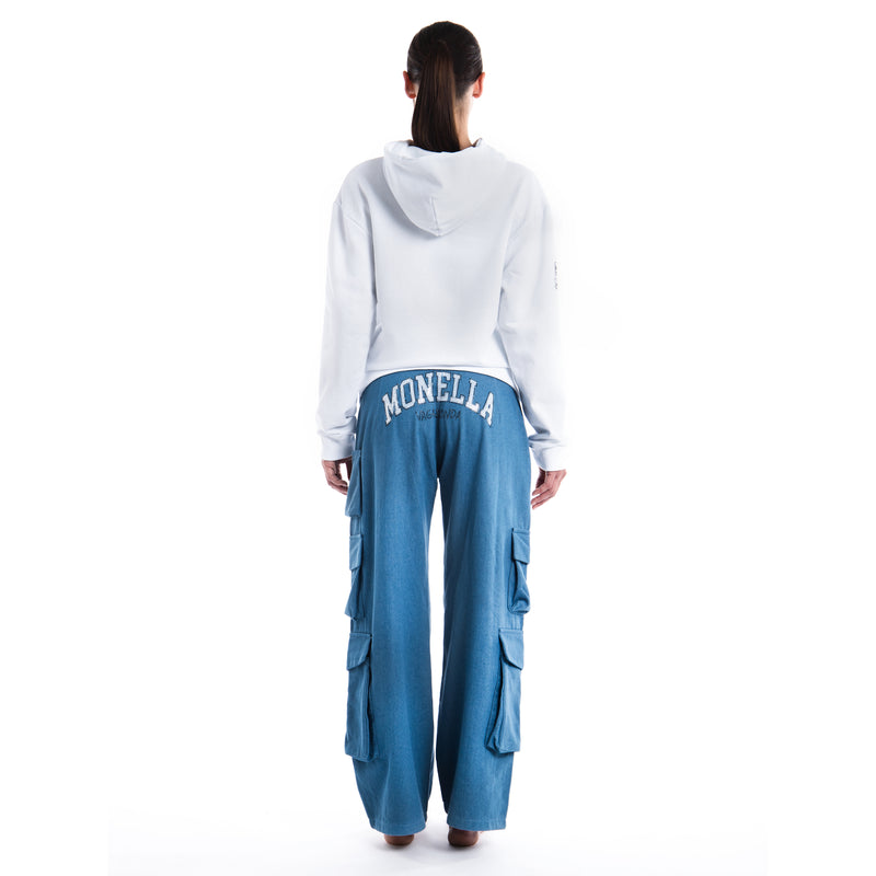 Crystal Boxy Hoodie - White