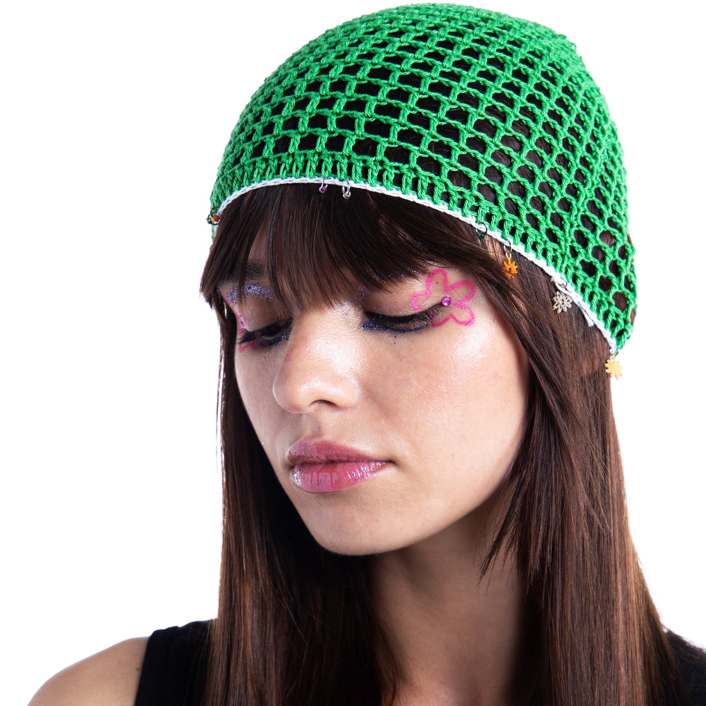 Crochet Charm Beanie - Verde