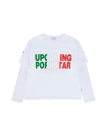 Upcoming Pornstar Double Longsleeve White